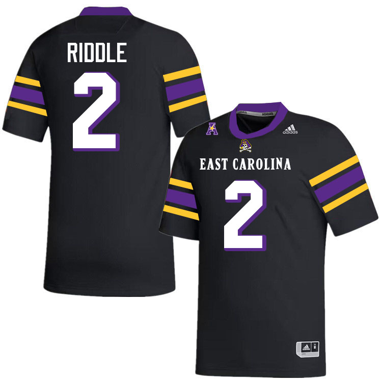 East Carolina Pirates #2 Ja'Marley Riddle College Football Jerseys,Uniforms-Alternate Black